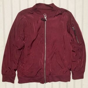 Wonder Nation Kid’s‎ Jacket Size S 6-7 Burgundy Shiny Zippered Lightweight Coat